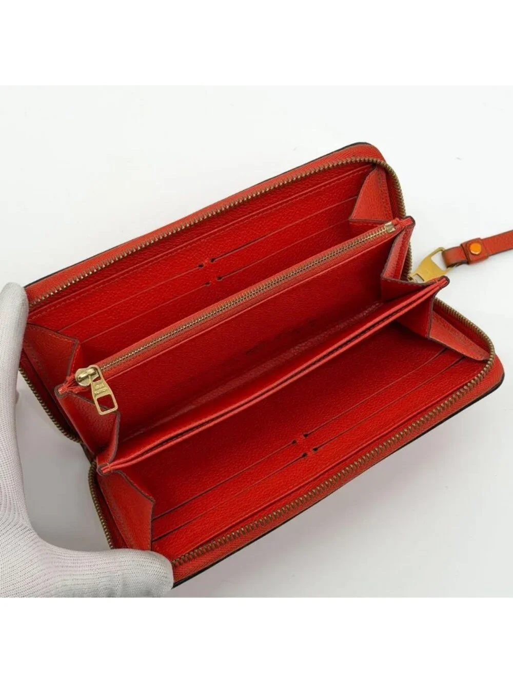 Louis Vuitton Zippy Wallet Empreinte Orange Round